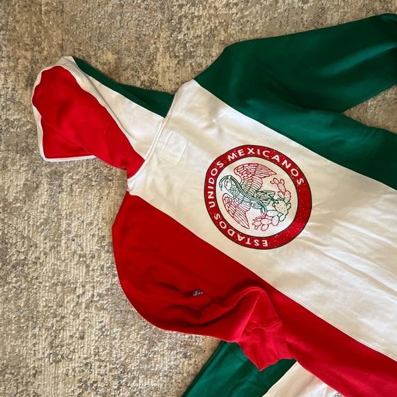 Tipsy Elves Novelty Jumpsuit Mexico Long Sleeve Onesie Large Logo Flag Eagle Men - Picture 4 of 11